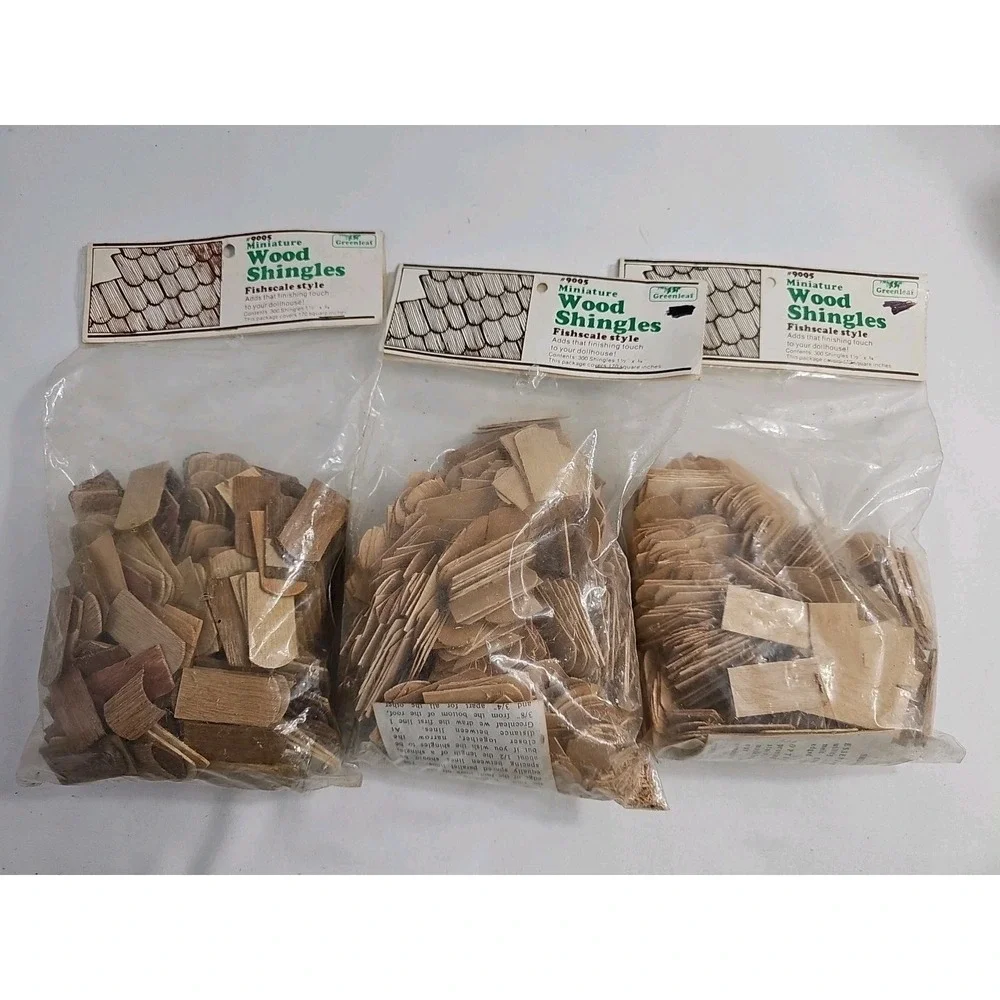 VTG 3 Pack  Greenleaf Fishscale Style Dollhouse Roof Shingles - 300 Each~  #9005